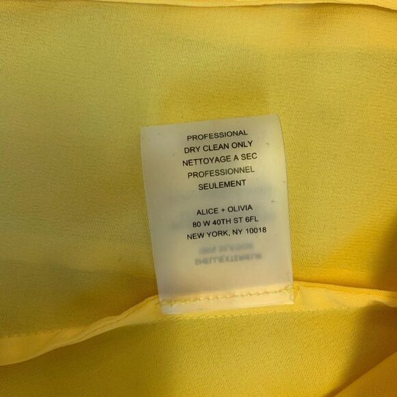 ALICE + Olivia yellow silk SL top Sz L - Picture 5 of 8